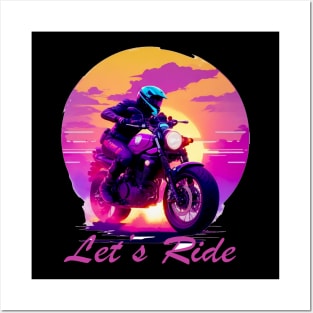 ride bike motor Posters and Art